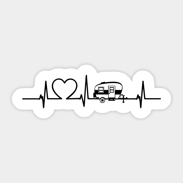 Camper heartbeat Sticker by martinroj